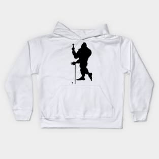 BIgfoot Playing Golf Sasquatch Silhouette Kids Hoodie